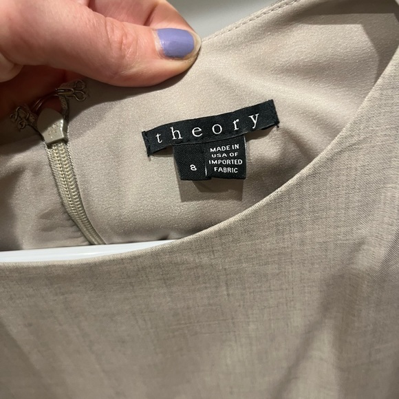 Theory stretch shift dress with stretch - linen-look suiting fabric - Picture 2 of 4